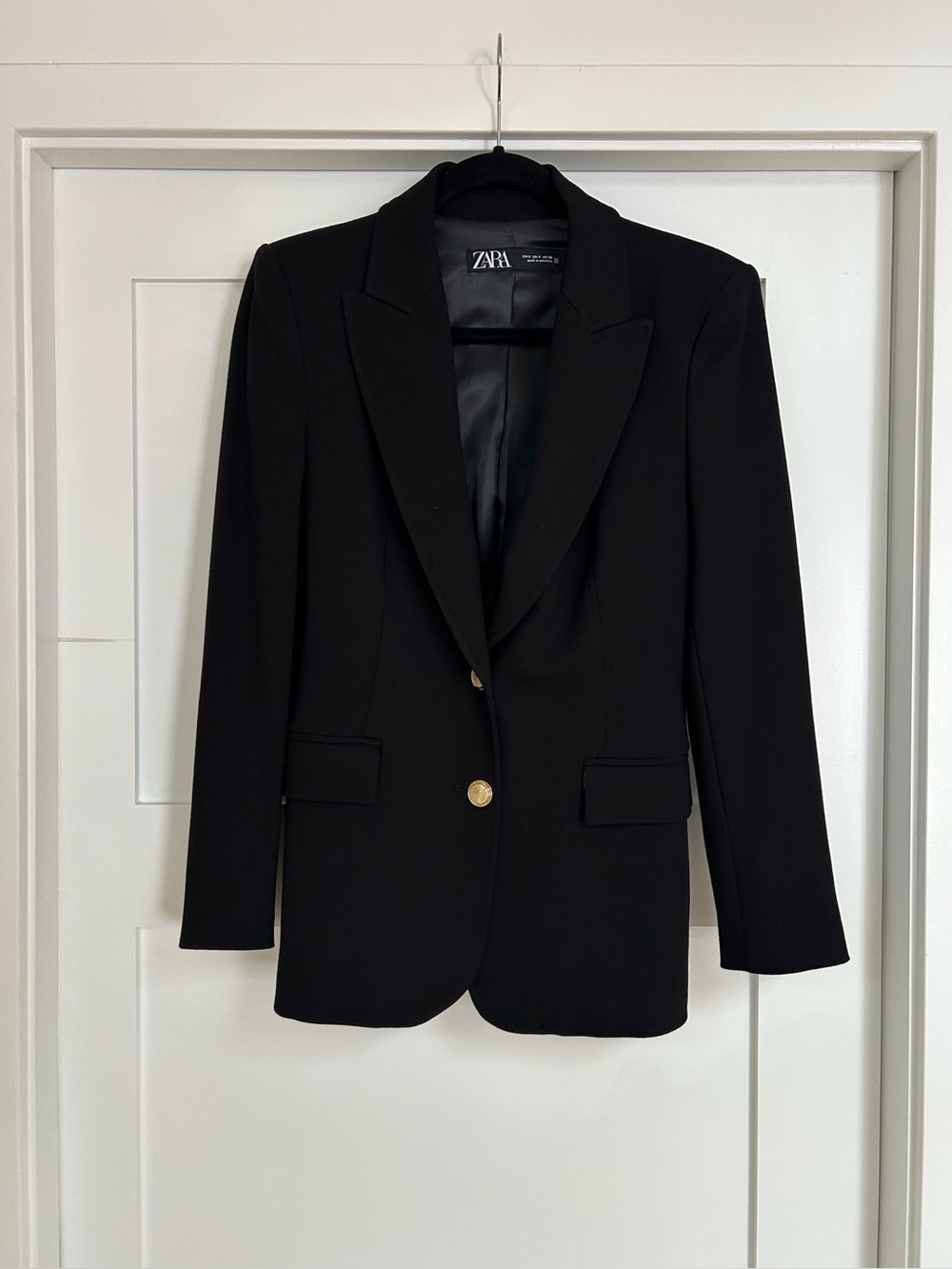 Zara Black Blazer with Gold Buttons
